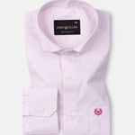 Lexicon Pink Micro Check Cutaway Cotton Shirt - John Ellies
