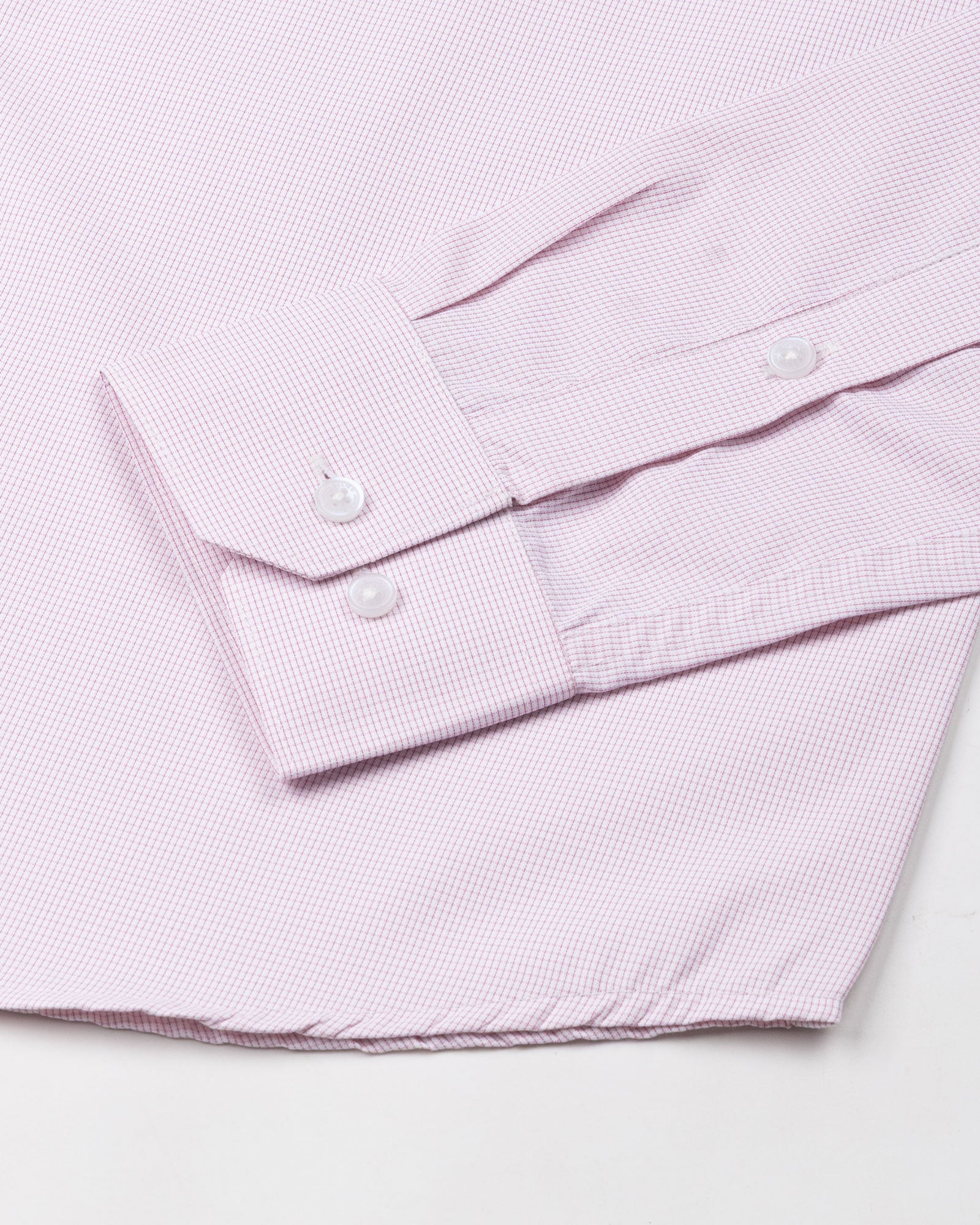 Lexicon Pink Micro Check Cutaway Cotton Shirt - John Ellies