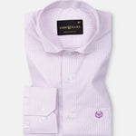 Lexicon Purple Micro Check Cutaway Cotton Shirt - John Ellies