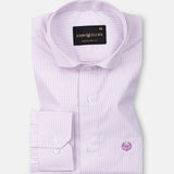 Lexicon Purple Micro Check Cutaway Cotton Shirt - John Ellies