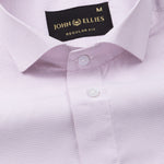 Lexicon Purple Micro Check Cutaway Cotton Shirt - John Ellies
