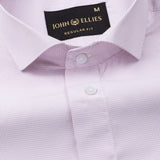 Lexicon Purple Micro Check Cutaway Cotton Shirt - John Ellies