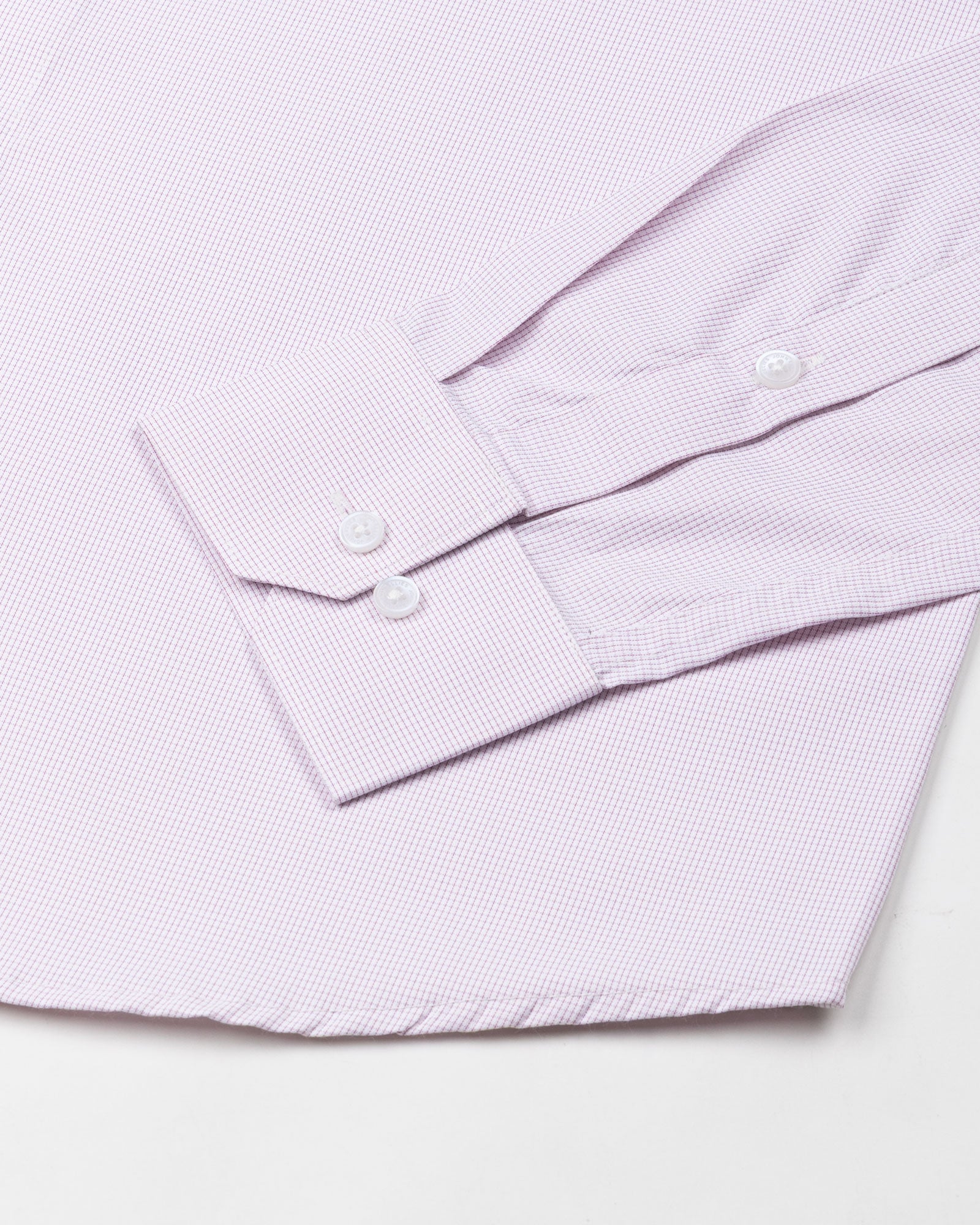 Lexicon Purple Micro Check Cutaway Cotton Shirt - John Ellies