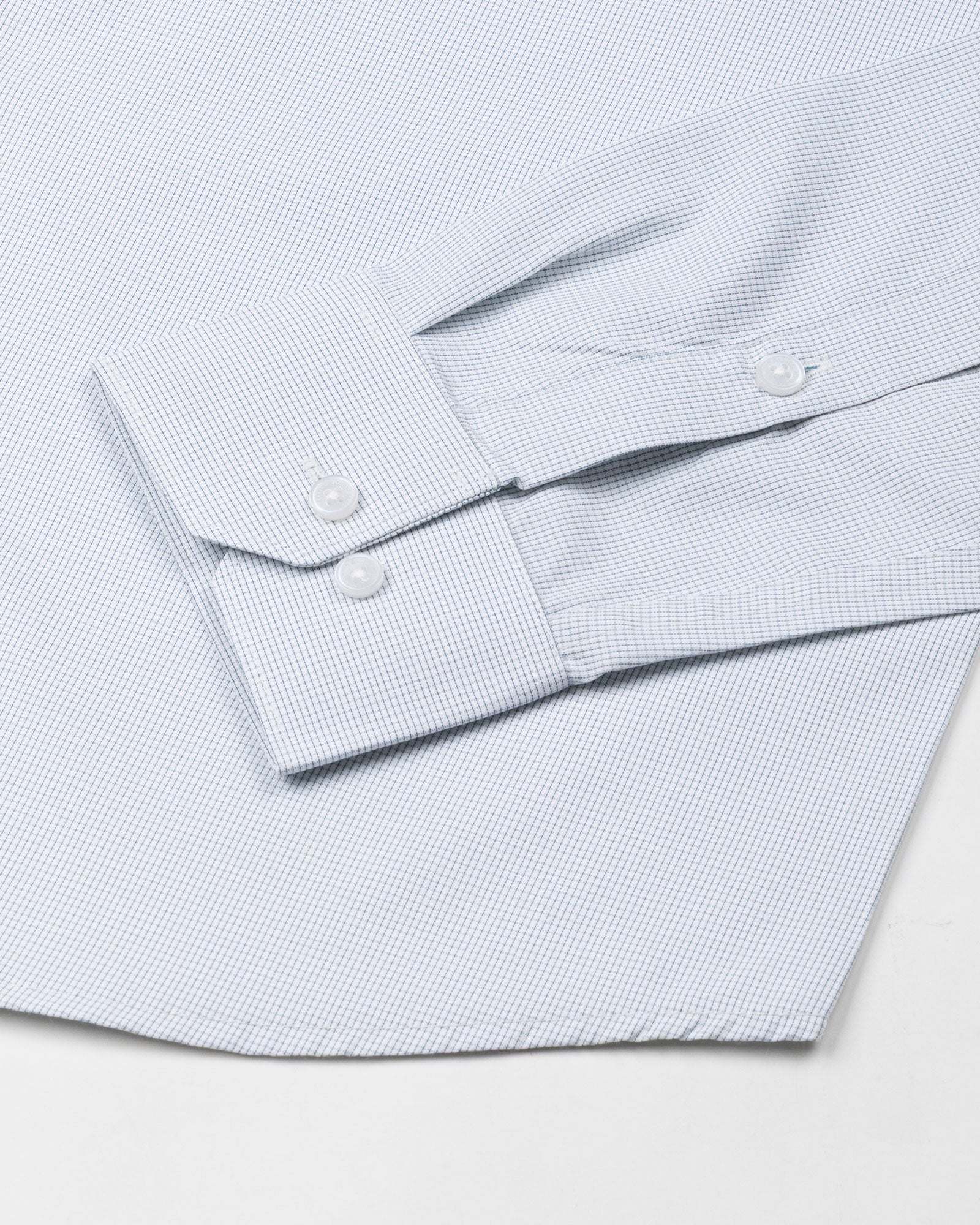 Lexicon Green Micro Check Cutaway Cotton Shirt - John Ellies