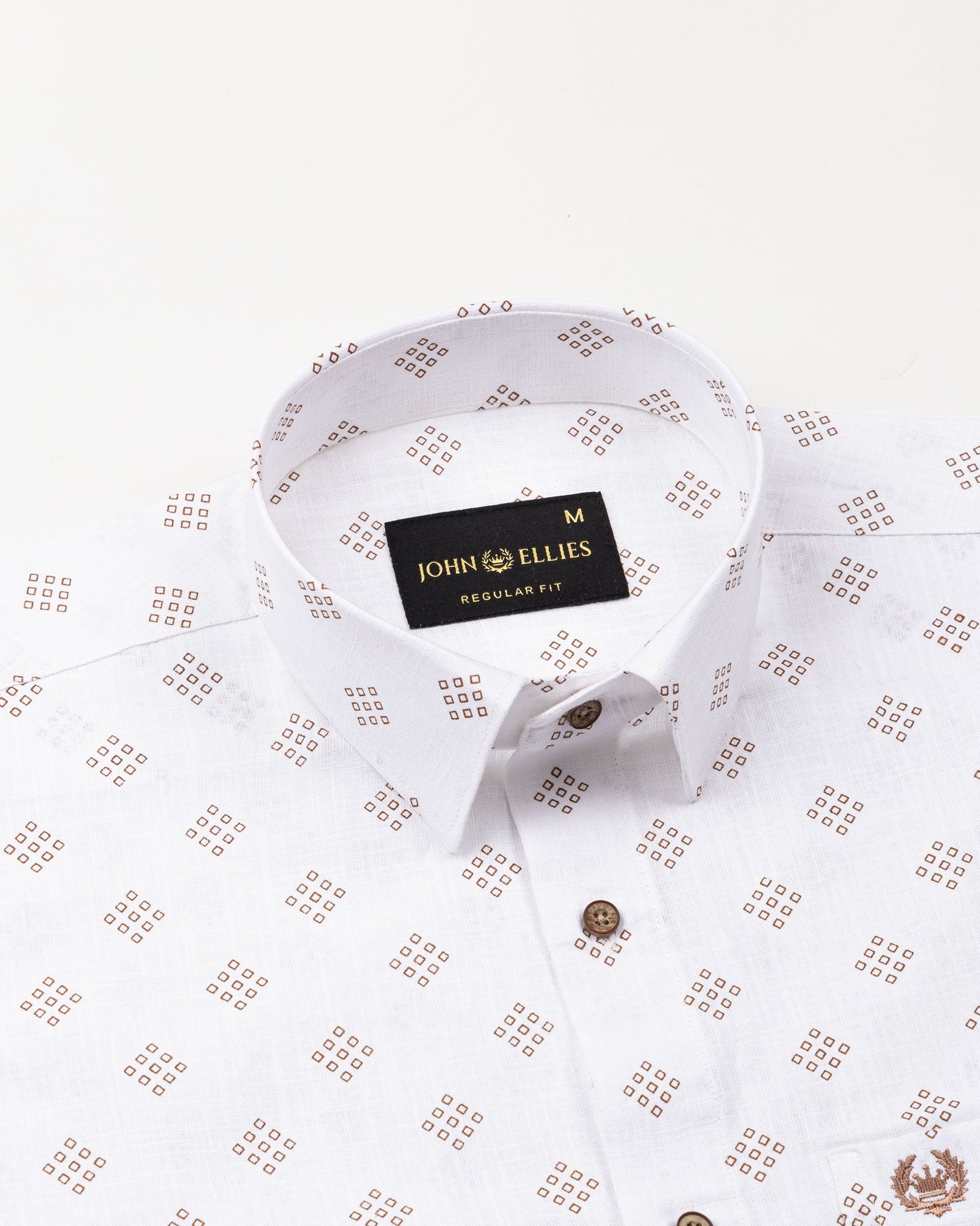 Kairow Brown Printed Linen Shirt - John Ellies