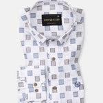 Kairow Grey Printed Linen Shirt - John Ellies