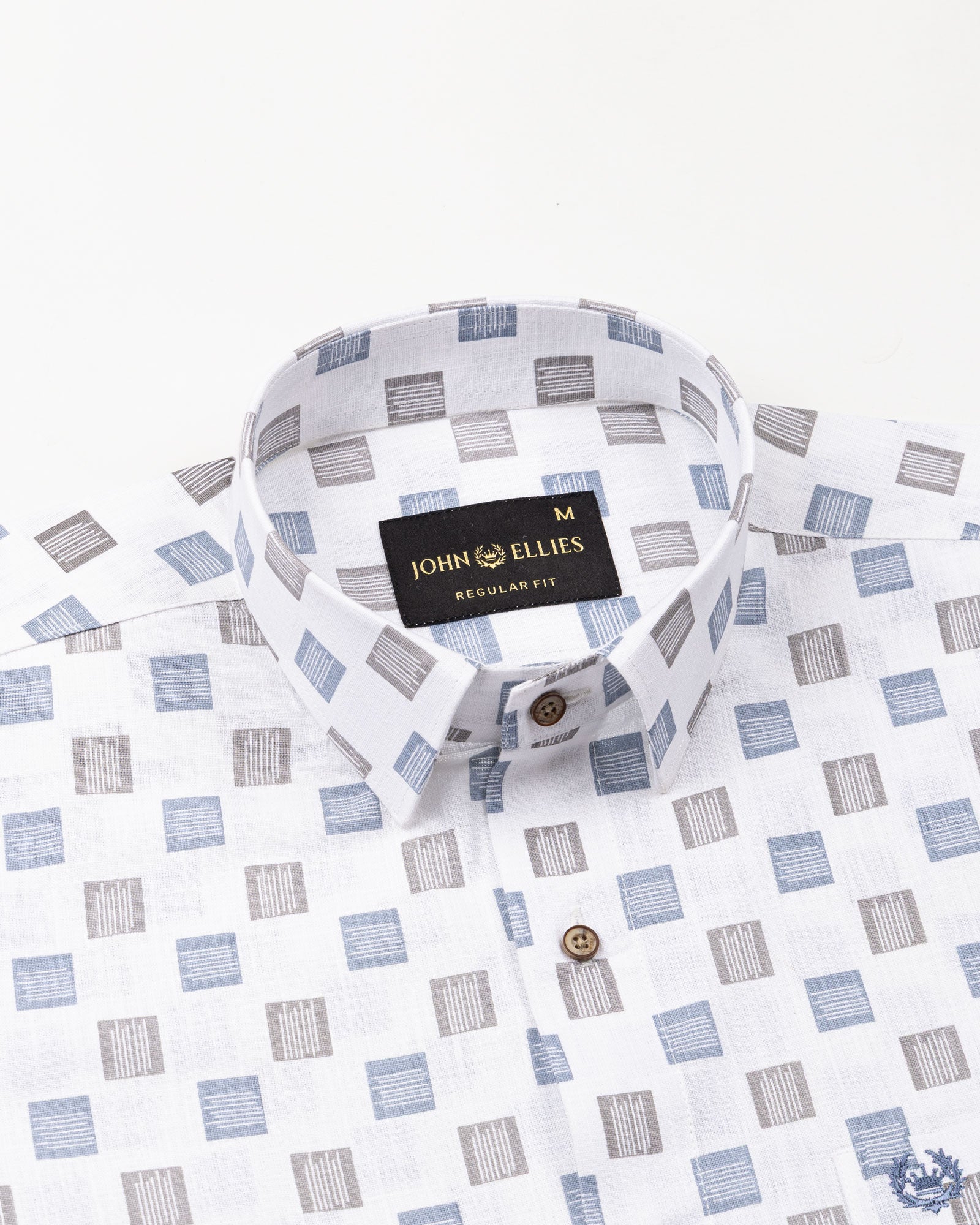 Kairow Grey Printed Linen Shirt - John Ellies