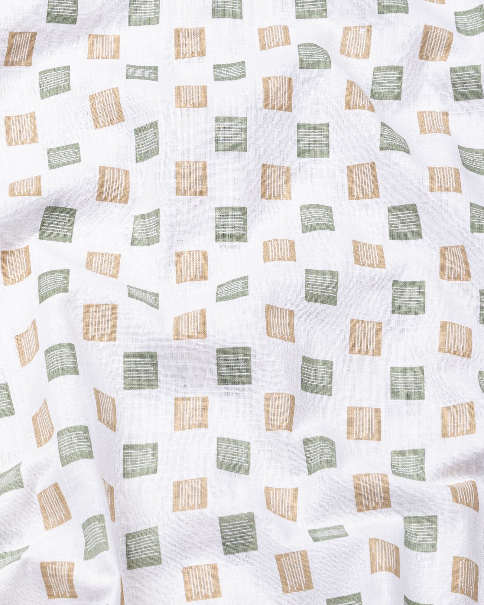 Kairow Olive Printed Linen Shirt - John Ellies