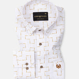 Kairow Yellow Printed Linen Shirt - John Ellies