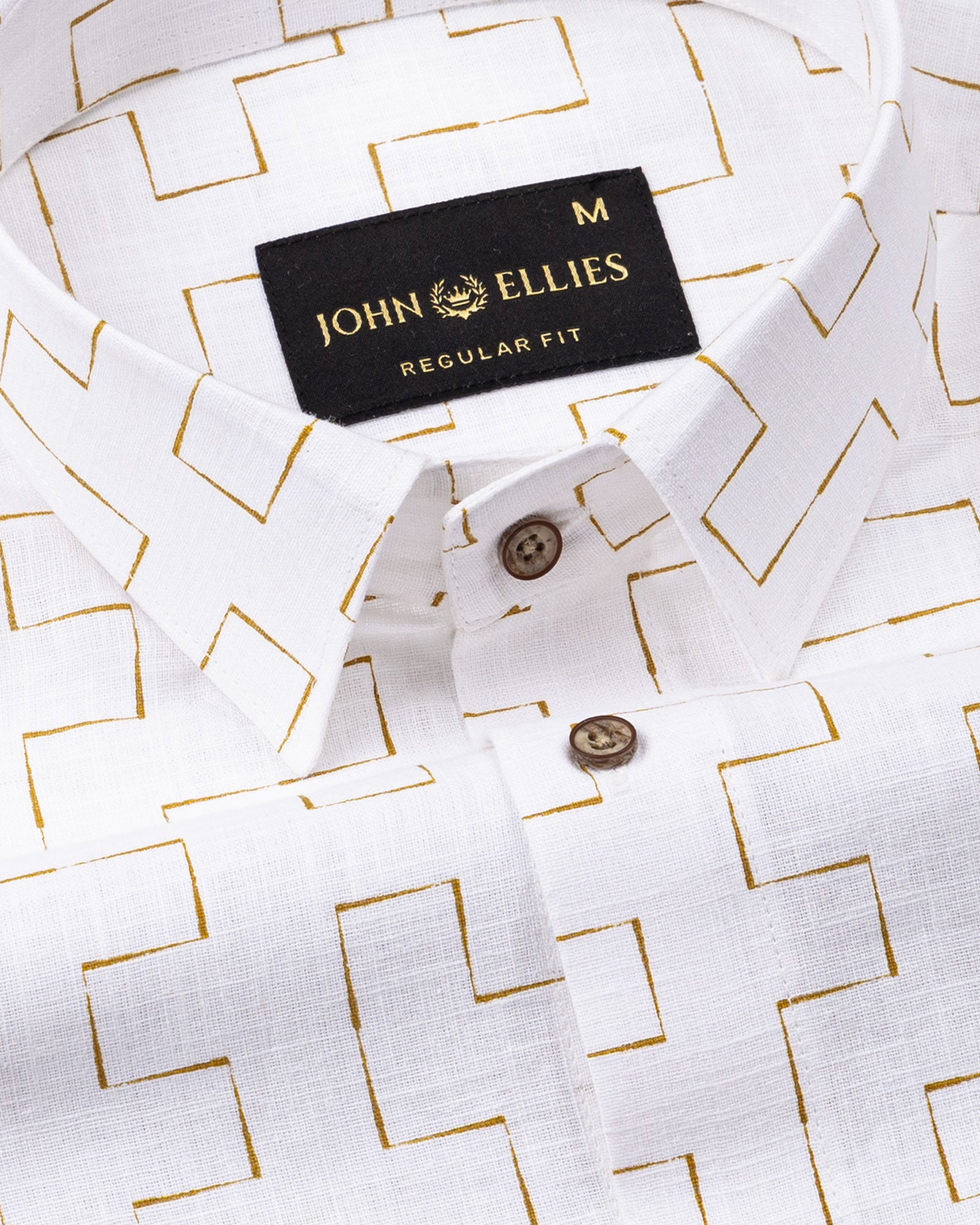 Kairow Yellow Printed Linen Shirt - John Ellies