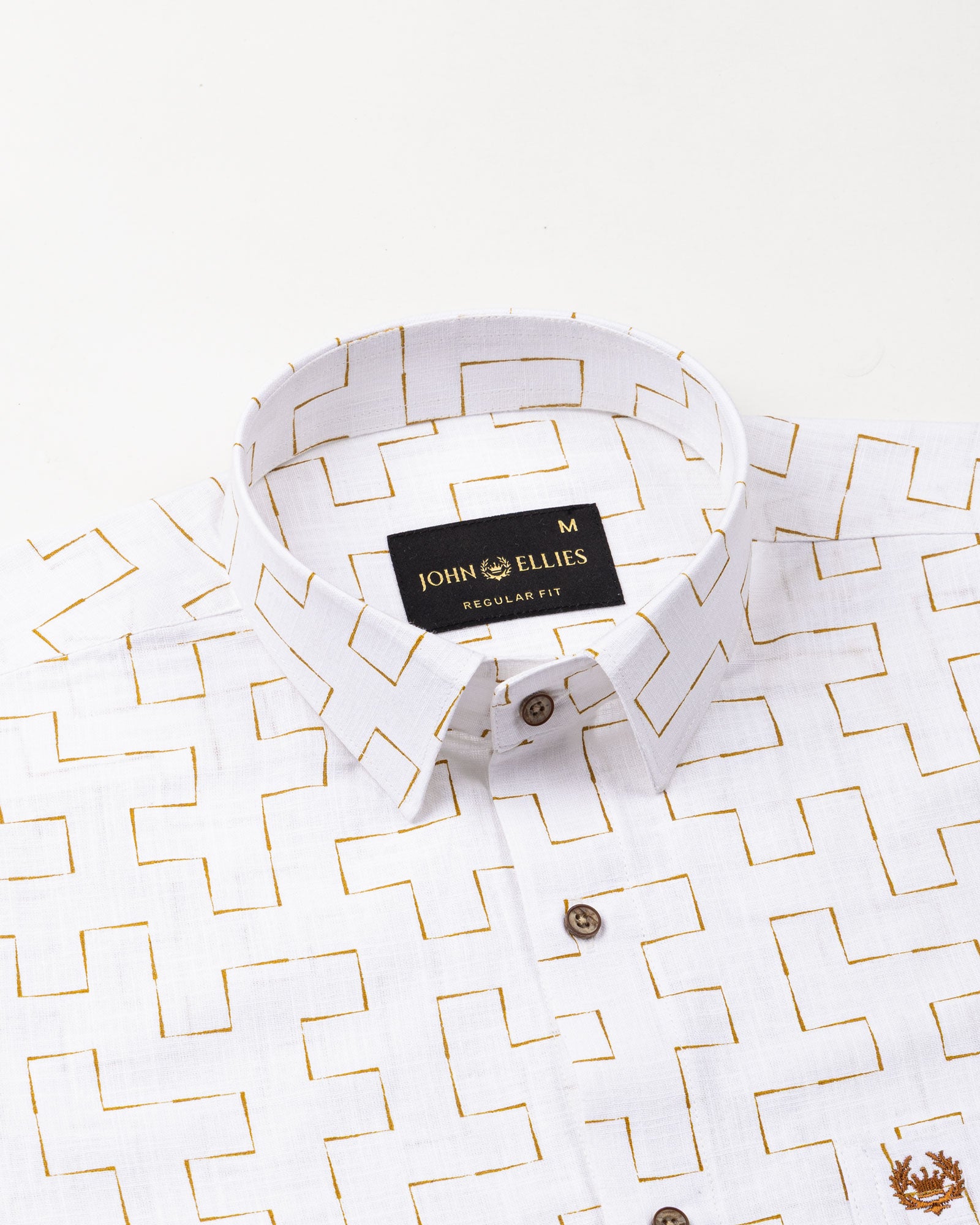 Kairow Yellow Printed Linen Shirt - John Ellies
