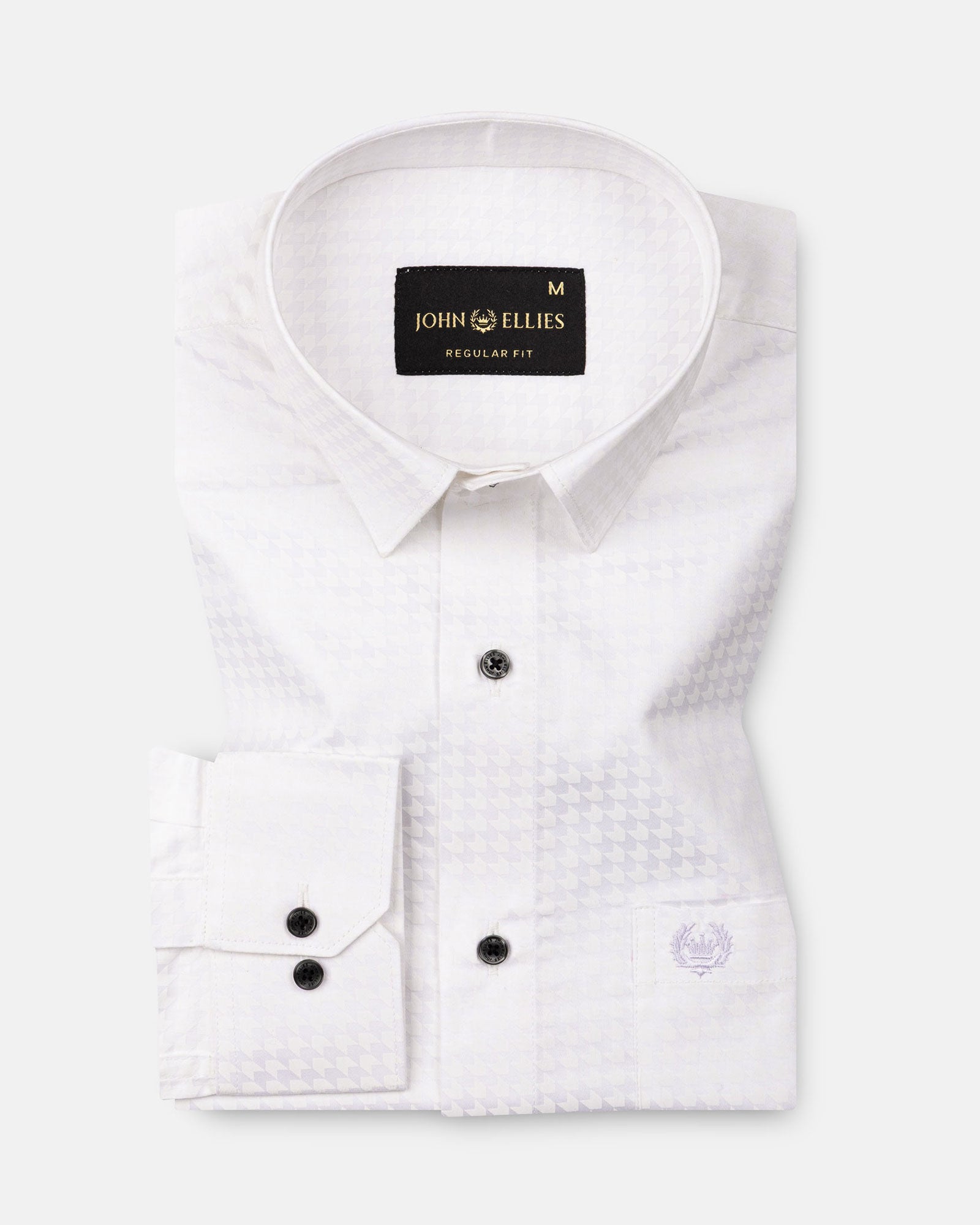 Scrawl Off White Cotton Printed Shirt - John Ellies