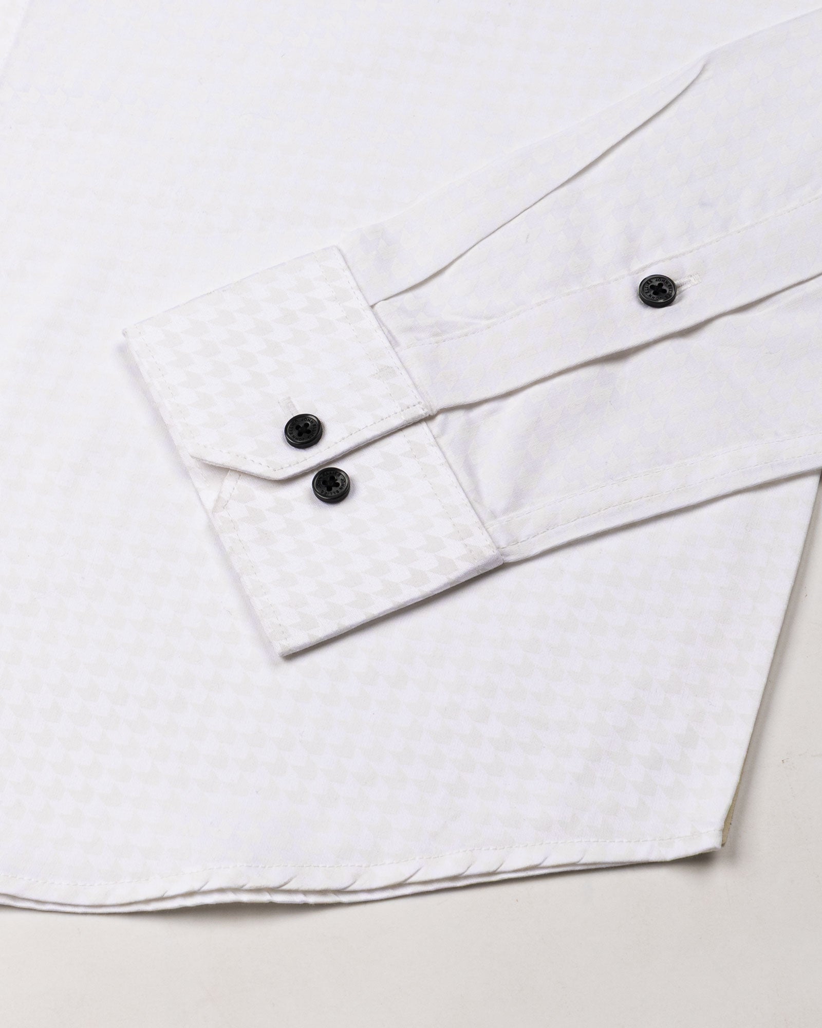 Scrawl Off White Cotton Printed Shirt - John Ellies