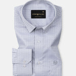 Scrawl Silver Cotton Dobby Shirt - John Ellies