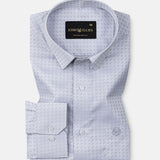 Scrawl Silver Cotton Dobby Shirt - John Ellies