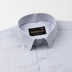 Scrawl Silver Cotton Dobby Shirt - John Ellies