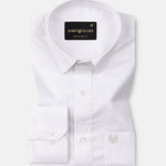 Scrawl White Cotton Dobby Shirt - John Ellies