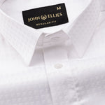 Scrawl White Cotton Dobby Shirt - John Ellies