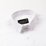 Scrawl White Cotton Dobby Shirt - John Ellies