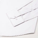 Scrawl White Cotton Dobby Shirt - John Ellies