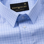 Doodle Soft Blue Cotton Check Shirt - John Ellies