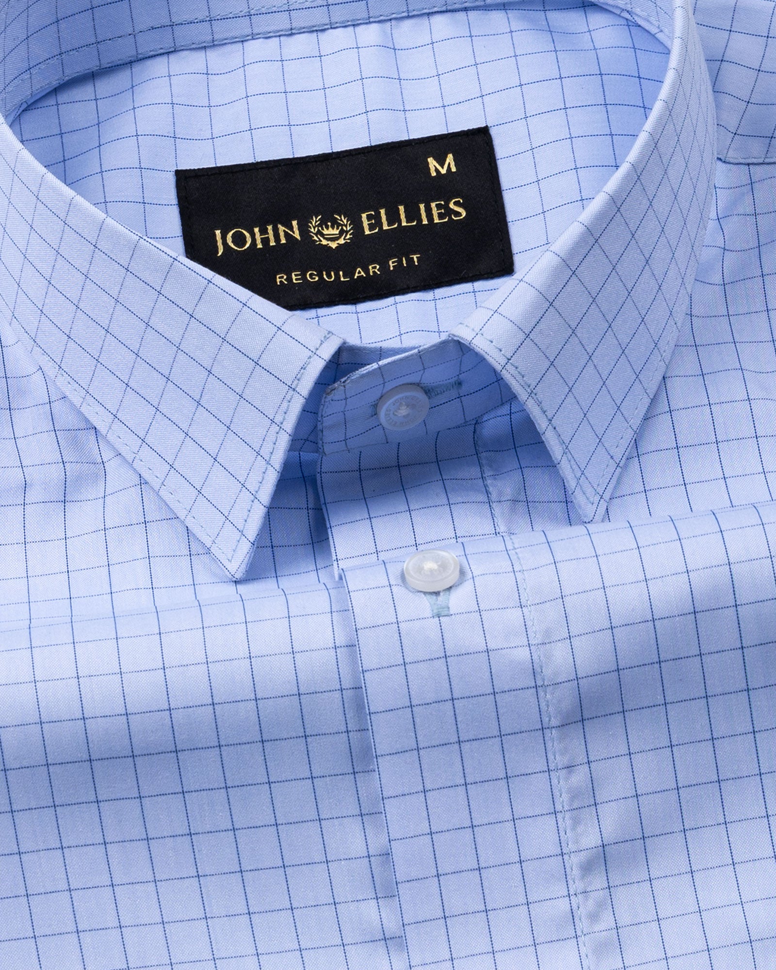 Doodle Soft Blue Cotton Check Shirt - John Ellies