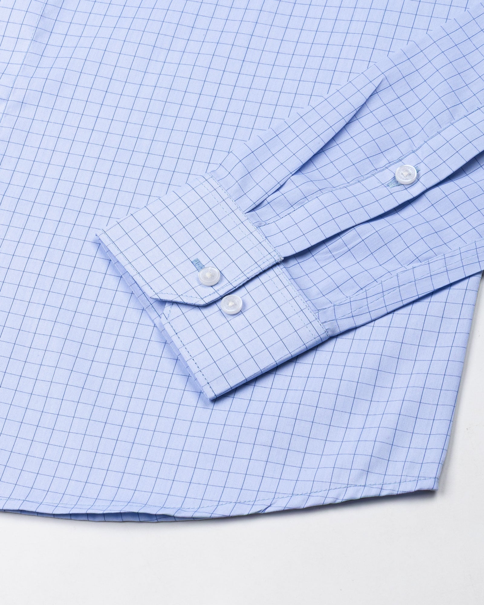 Doodle Soft Blue Cotton Check Shirt - John Ellies