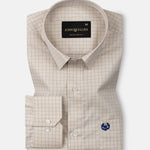 Doodle Khaki Cotton Check Shirt - John Ellies