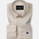 Doodle Khaki Cotton Check Shirt - John Ellies