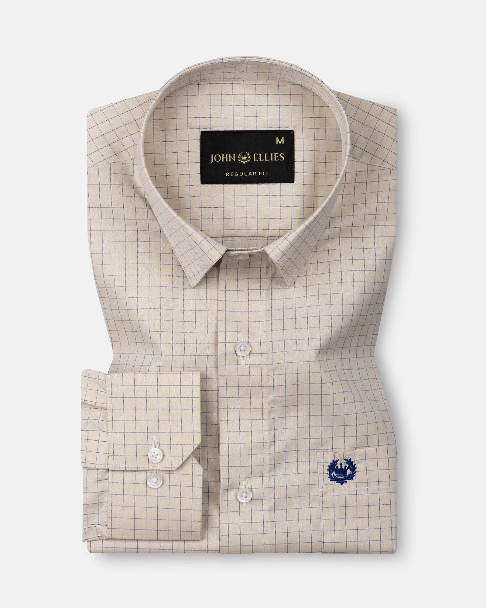 Doodle Khaki Cotton Check Shirt - John Ellies