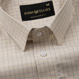 Doodle Khaki Cotton Check Shirt - John Ellies
