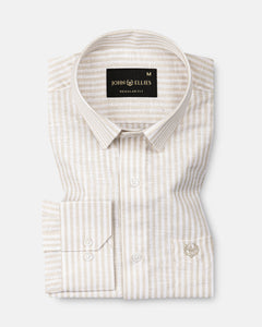 Gion Cream Stripes Linen Shirt - John Ellies