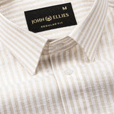 Gion Cream Stripes Linen Shirt