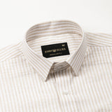 Gion Cream Stripes Linen Shirt