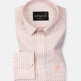 Gion Orange Stripes Linen Shirt