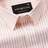 Gion Orange Stripes Linen Shirt