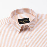 Gion Orange Stripes Linen Shirt