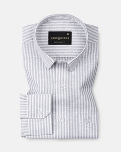 Gion Silver Stripes Linen Shirt - John Ellies