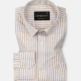 Gion Brown Stripes Linen Shirt