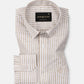 Gion Brown Stripes Linen Shirt - John Ellies