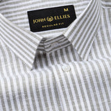 Gion Grey Stripes Linen Shirt