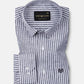Gion Navy Blue Stripes Linen Shirt - John Ellies