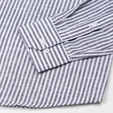 Gion Navy Blue Stripes Linen Shirt