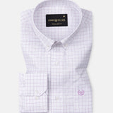 Crane Purple Check Button Down Linen Shirt