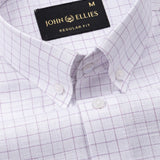 Crane Purple Check Button Down Linen Shirt