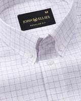 Crane Purple Check Button Down Linen Shirt