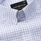 Crane Navy Blue Check Button Down Linen Shirt - John Ellies