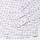 Crane Black Windowpane Check Button Down Linen Shirt