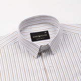 Thamiz Brown Cotton Stripes Shirt