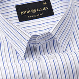 Thamiz Blue Cotton Stripes Shirt